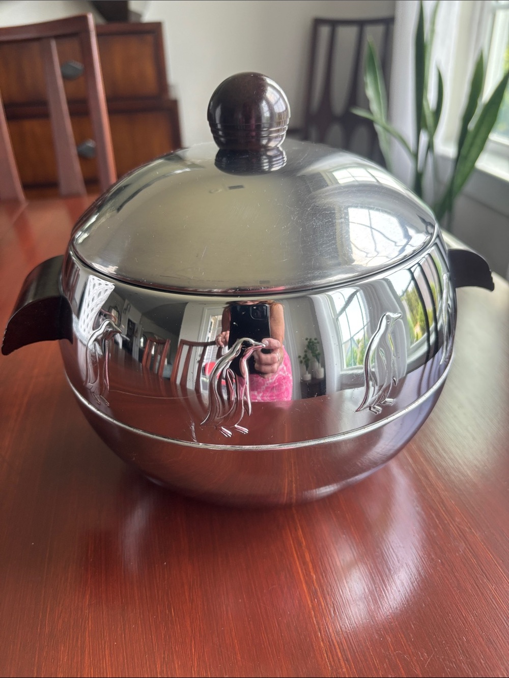 West Bend Penguin hot/cold server,ice bucket,food,mid century,stainless steel
